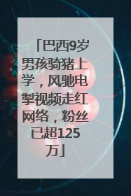 巴西9岁男孩骑猪上学，风驰电掣视频走红网络，粉丝已超125万