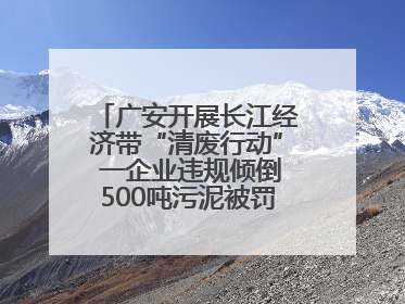 广安开展长江经济带“清废行动” 一企业违规倾倒500吨污泥被罚8万元