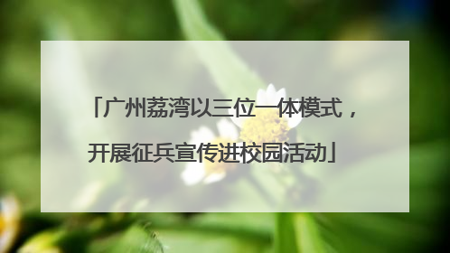 广州荔湾以三位一体模式，开展征兵宣传进校园活动