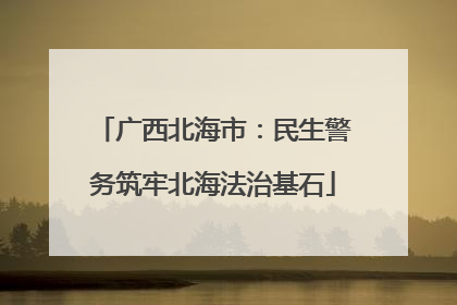 广西北海市：民生警务筑牢北海法治基石