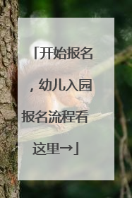 开始报名，幼儿入园报名流程看这里→