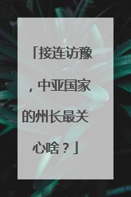 接连访豫，中亚国家的州长最关心啥？