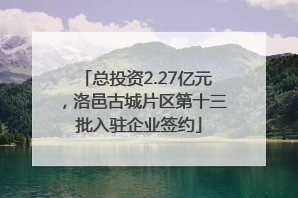 总投资2.27亿元，洛邑古城片区第十三批入驻企业签约