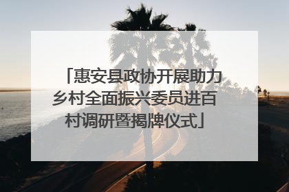 惠安县政协开展助力乡村全面振兴委员进百村调研暨揭牌仪式