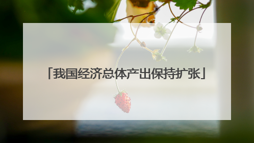 我国经济总体产出保持扩张