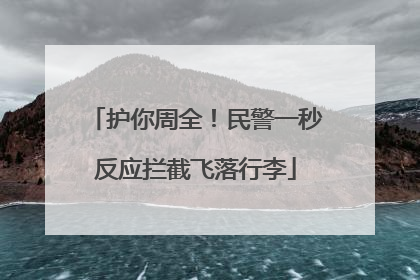 护你周全！民警一秒反应拦截飞落行李