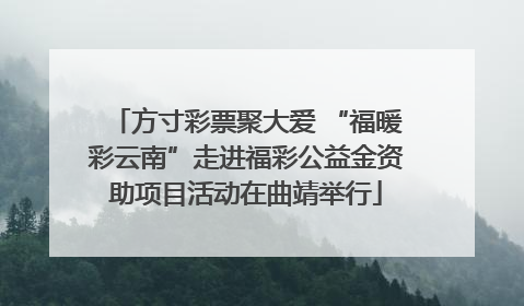 方寸彩票聚大爱 “福暖彩云南”走进福彩公益金资助项目活动在曲靖举行