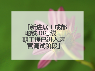 新进展！成都地铁30号线一期工程已进入运营调试阶段