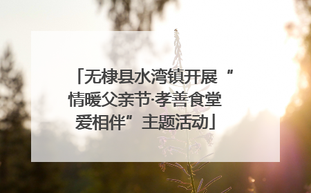 无棣县水湾镇开展“情暖父亲节·孝善食堂爱相伴”主题活动