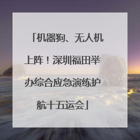 机器狗、无人机上阵！深圳福田举办综合应急演练护航十五运会