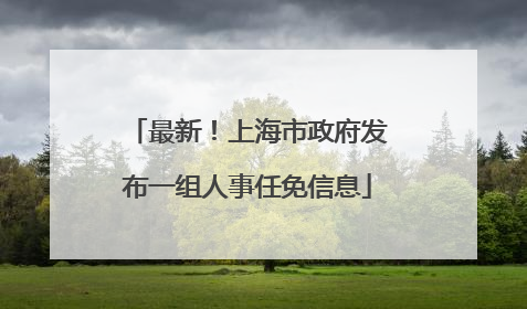 最新！上海市政府发布一组人事任免信息