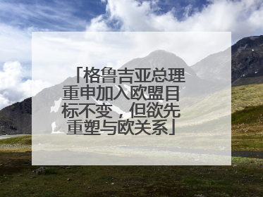 格鲁吉亚总理重申加入欧盟目标不变，但欲先重塑与欧关系