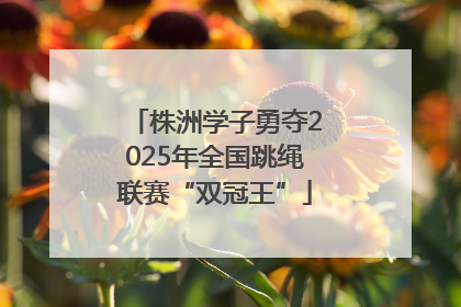 株洲学子勇夺2025年全国跳绳联赛“双冠王”