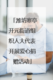 潍坊寒亭开元街道组织人大代表开展爱心捐赠活动