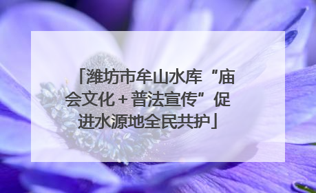 潍坊市牟山水库“庙会文化＋普法宣传”促进水源地全民共护