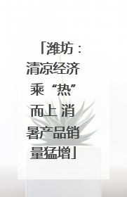 潍坊：清凉经济乘“热”而上 消暑产品销量猛增