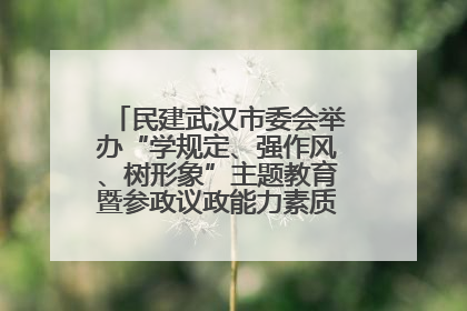 民建武汉市委会举办“学规定、强作风、树形象”主题教育暨参政议政能力素质提升培训班
