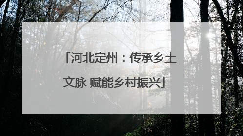 河北定州：传承乡土文脉 赋能乡村振兴
