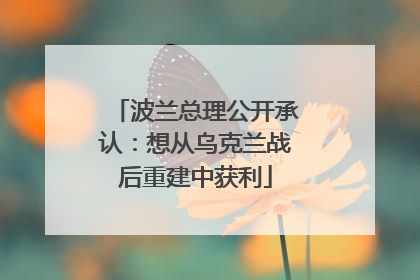 波兰总理公开承认：想从乌克兰战后重建中获利