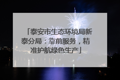 泰安市生态环境局新泰分局：靠前服务，精准护航绿色生产