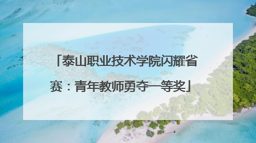 泰山职业技术学院闪耀省赛：青年教师勇夺一等奖
