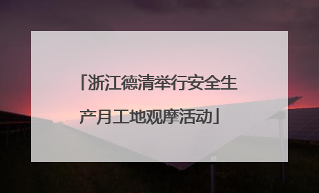 浙江德清举行安全生产月工地观摩活动