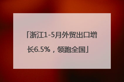 浙江1-5月外贸出口增长6.5%，领跑全国