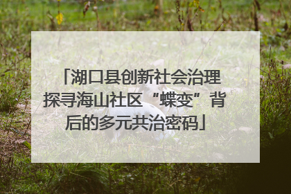 湖口县创新社会治理 探寻海山社区“蝶变”背后的多元共治密码