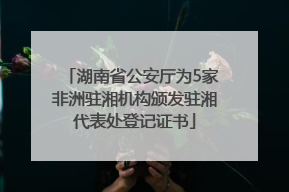 湖南省公安厅为5家非洲驻湘机构颁发驻湘代表处登记证书