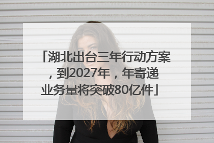 湖北出台三年行动方案，到2027年，年寄递业务量将突破80亿件
