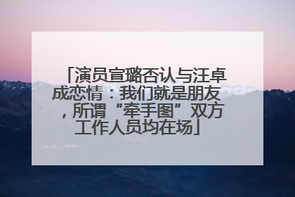 演员宣璐否认与汪卓成恋情：我们就是朋友，所谓“牵手图”双方工作人员均在场