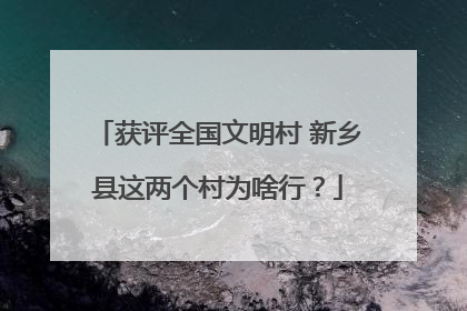 获评全国文明村 新乡县这两个村为啥行？