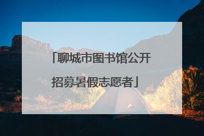 聊城市图书馆公开招募暑假志愿者
