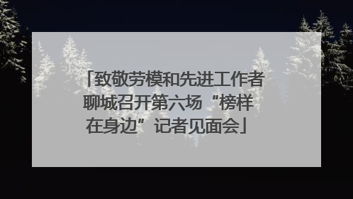 致敬劳模和先进工作者 聊城召开第六场“榜样在身边”记者见面会