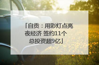 自贡：用彩灯点亮夜经济 签约11个总投资超9亿