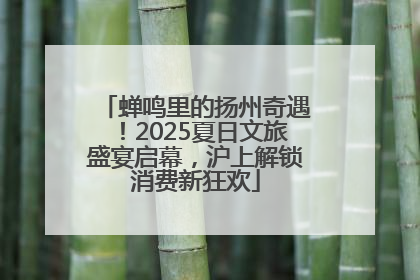 蝉鸣里的扬州奇遇！2025夏日文旅盛宴启幕，沪上解锁消费新狂欢