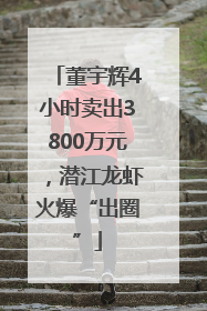 董宇辉4小时卖出3800万元，潜江龙虾火爆“出圈”