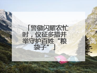 警徽闪耀农忙时，仪征多措并举守护百姓“粮袋子”