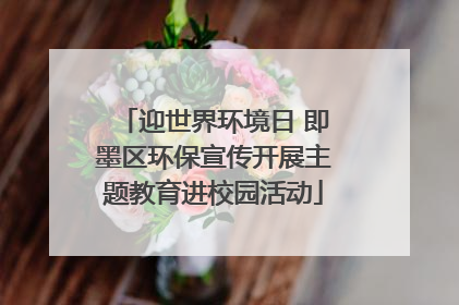迎世界环境日 即墨区环保宣传开展主题教育进校园活动