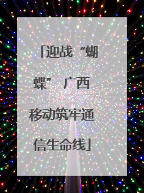 迎战“蝴蝶” 广西移动筑牢通信生命线