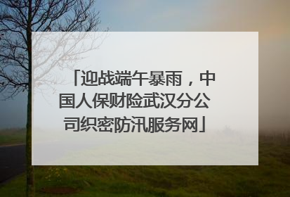 迎战端午暴雨，中国人保财险武汉分公司织密防汛服务网