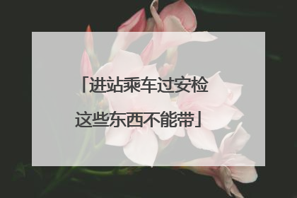 进站乘车过安检 这些东西不能带