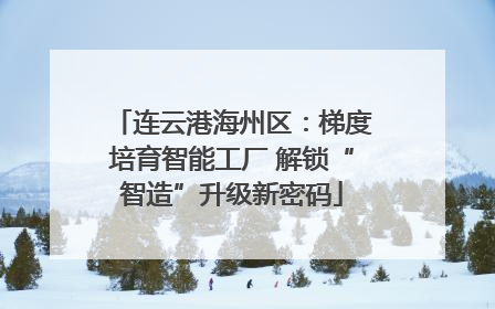 连云港海州区：梯度培育智能工厂 解锁“智造”升级新密码
