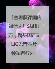赛思获评国内通信大厂S级供方，跻身国产SLIC语音芯片领军者行列