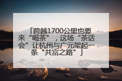跨越1700公里也要来“喝茶”，这场“茶话会”让杭州与广元架起一条“共富之路”