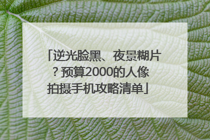 逆光脸黑、夜景糊片？预算2000的人像拍摄手机攻略清单