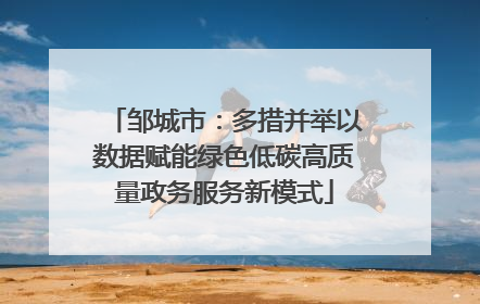 邹城市：多措并举以数据赋能绿色低碳高质量政务服务新模式