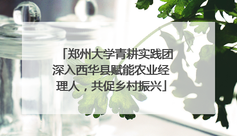 郑州大学青耕实践团深入西华县赋能农业经理人，共促乡村振兴