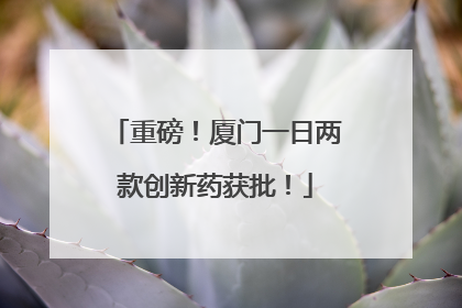 重磅！厦门一日两款创新药获批！