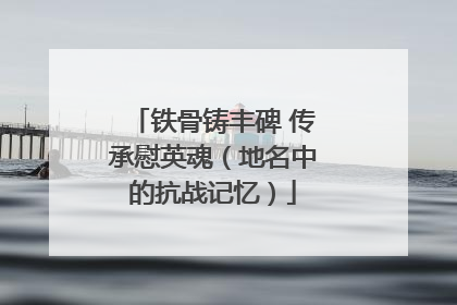 铁骨铸丰碑 传承慰英魂（地名中的抗战记忆）